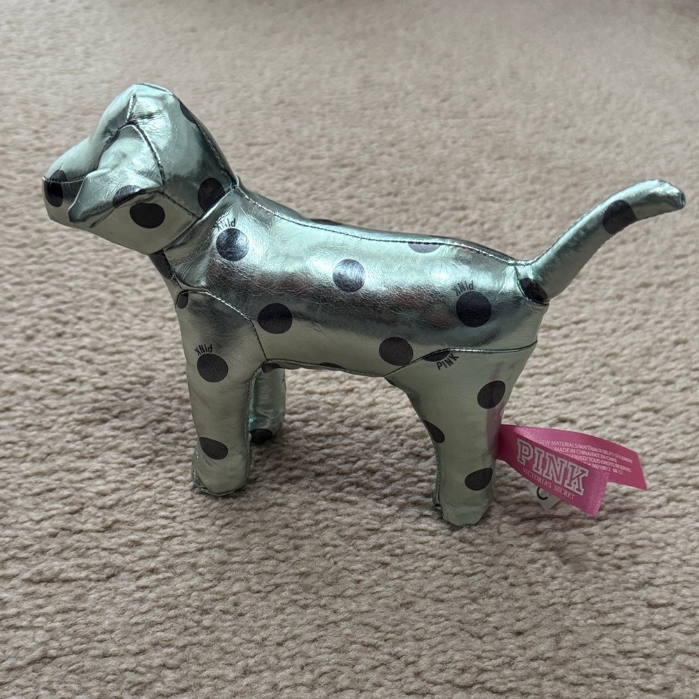 Victoria's Secret Metallic Collectible PINK dog pale green